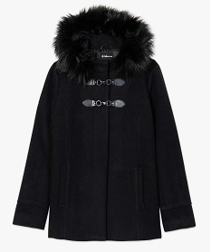 manteau femme avec capuche bordee noir8874201_4