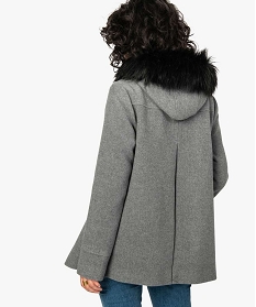 manteau femme avec capuche bordee gris8874401_3