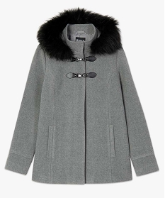 manteau femme avec capuche a bord fantaisie gris manteaux8874401_4