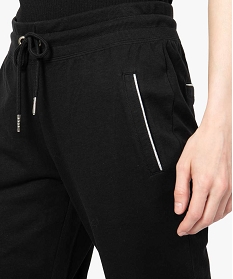 pantalon de jogging femme fin a details argentes noir pantalons8884501_2