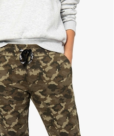 pantalon femme en jersey motif camouflage imprime pantalons8885101_2