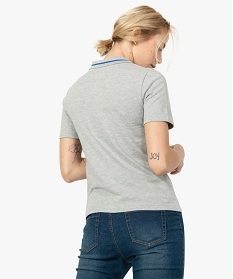 polo femme a manches courtes avec col zippe gris tee-shirts tops et debardeurs8891301_3