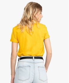 polo femme a manches courtes avec col zippe jaune tee-shirts tops et debardeurs8891401_3