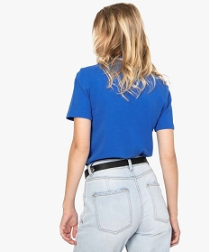 polo femme a manches courtes avec col zippe bleu tee-shirts tops et debardeurs8891601_3