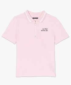 polo femme a manches courtes avec col zippe rose tee-shirts tops et debardeurs8891701_4