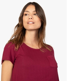 tee-shirt de grossesse avec dos plisse elegant violet t-shirts manches courtes8905101_2