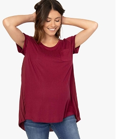 tee-shirt de grossesse avec dos plisse elegant violet t-shirts manches courtes8905101_3