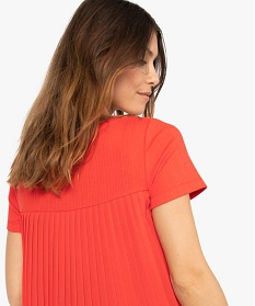 tee-shirt de grossesse avec dos plisse elegant rouge t-shirts manches courtes8905201_2