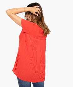 tee-shirt de grossesse avec dos plisse elegant rouge t-shirts manches courtes8905201_3