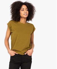 tee-shirt femme uni a manches courtes vert t-shirts manches courtes8905801_1
