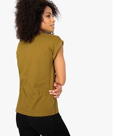 tee-shirt femme a manches courtes en coton bio brun8905801_3