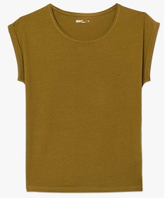 tee-shirt femme a manches courtes en coton bio brun8905801_4