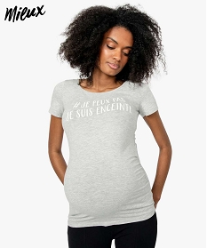 tee-shirt de grossesse imprime en coton biologique gris8907601_1
