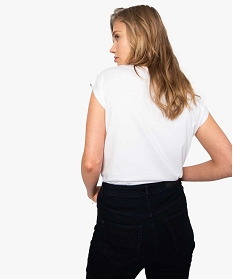 tee-shirt femme coupe large avec inscription blanc t-shirts manches courtes8907901_3