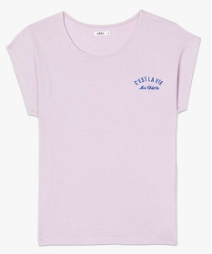 tee-shirt femme coupe large avec inscription violet t-shirts manches courtes8908001_4