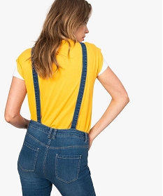 tee-shirt femme coupe large avec inscription jaune8908101_3