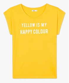tee-shirt femme coupe large avec inscription jaune t-shirts manches courtes8908101_4