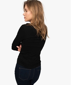 tee-shirt femme a manches longues contenant du coton bio noir t-shirts manches longues8914901_3