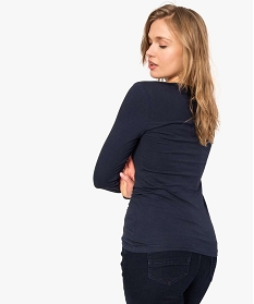 tee-shirt femme a manches longues contenant du coton bio bleu8915001_3