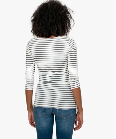 tee-shirt de grossesse raye en coton bio avec manches 34 imprime t-shirts manches longues8916001_3