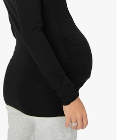 tee-shirt de grossesse a col roule en coton biologique noir8916101_2