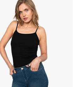 GEMO Débardeur uni à fines bretelles femme noir standard