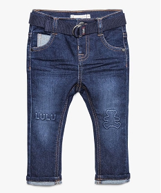 jean bebe garcon avec ceinture a boucle - lulu castagnette bleu jeans8924201_1