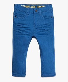 pantalon bebe garcon coupe slim en toile unie bleu pantalons8925101_1