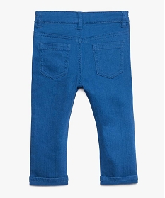 pantalon bebe garcon coupe slim en toile unie bleu8925101_2