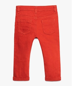 pantalon bebe garcon coupe slim en toile unie orange pantalons8925201_2