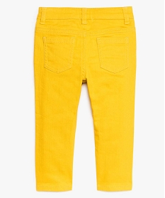 pantalon bebe garcon coupe slim en toile unie jaune pantalons8925301_2
