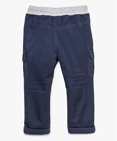 pantalon bebe garcon coupe battle a revers et taille elastiquee bleu8925601_2