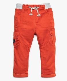 pantalon coupe cargo double avec taille elastique bebe garcon orange pantalons8925801_1