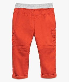 pantalon coupe cargo double avec taille elastique bebe garcon orange pantalons8925801_2