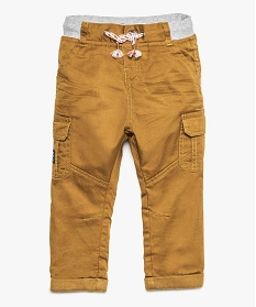 pantalon coupe cargo double avec taille elastique bebe garcon brun pantalons8925901_1