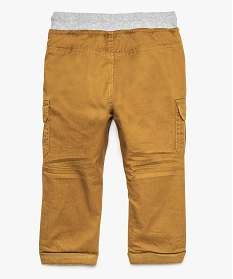 pantalon coupe cargo double avec taille elastique bebe garcon brun pantalons8925901_2
