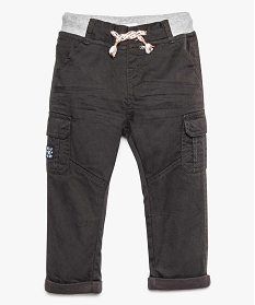 pantalon coupe cargo double avec taille elastique bebe garcon gris pantalons8926001_1