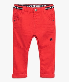 pantalon bebe garcon raye a la taille – lulu castagnette rouge pantalons8926101_1