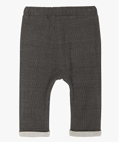pantalon bebe garcon double a carreaux et taille elastique gris8926501_2