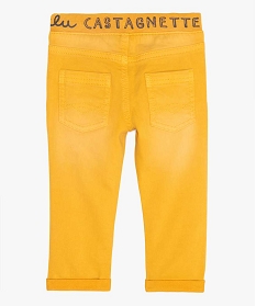 pantalon bebe garcon en toile extensible - lulu castagnette jaune pantalons8926601_2