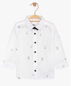 chemise bebe garcon a micro motifs et noud papillon blanc8927501_1