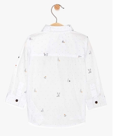 chemise bebe garcon a micro motifs et noud papillon blanc8927501_2
