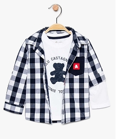 ensemble bebe garcon tee-shirt et chemise – lulu castagnette imprime ensembles8927801_1