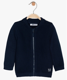 gilet bebe garcon zippe en maille fantaisie bleu8931601_3