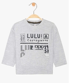tee-shirt bebe garcon imprime streetwear - lulu castagnette gris8935601_1