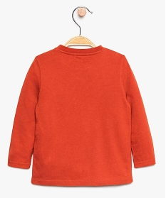 tee-shirt bebe garcon en coton bio avec motif animal orange8935801_2