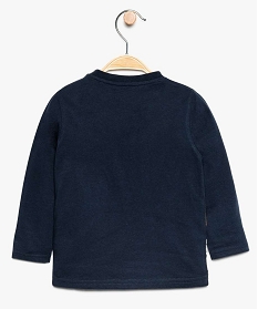tee-shirt bebe garcon en coton bio avec motif animal bleu tee-shirts manches longues8936001_2