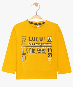 tee-shirt bebe garcon imprime streetwear – lulu castagnette jaune8936101_1