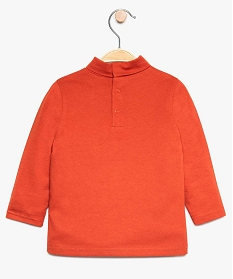 tee-shirt bebe garcon en coton bio manches longues et col roule orange8937101_2