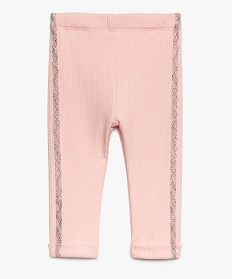 leggings bebe fille avec lisere paillete sur les cotes rose leggings8937701_1